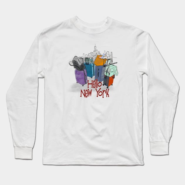 Hello New York Long Sleeve T-Shirt by MMcBuck